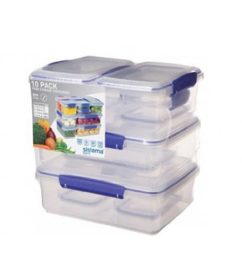 Sistema Klip It 10-Pack Value Set (20 pieces total with lids) Containers, Value Pack