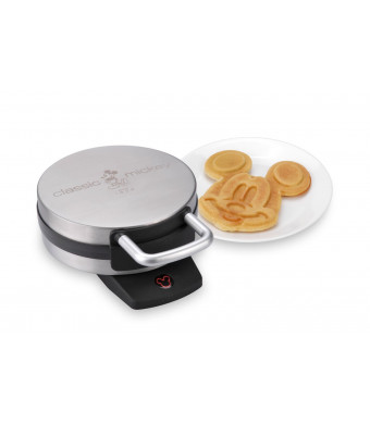 Disney DCM-1 Classic Mickey Waffle Maker, Brushed Stainless Steel (****Please note: unit works with 110V electricity; needs an electrical converter to work with 220/240 electricity)