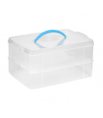 Snapware Snap 'N Stack Portable Organizer, 14.1 by 10.5 by 3.7-Inch, Clear
