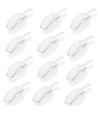 12 Clear Acrylic Plastic Kitchen Scoops Wedding Candy Dessert Buffet Scoops