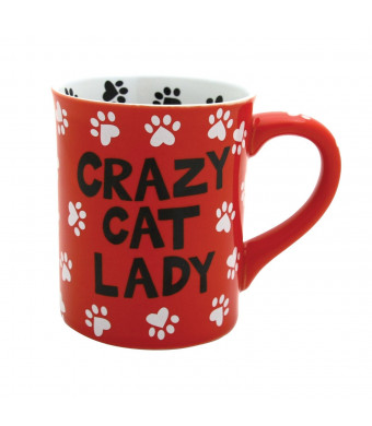 Enesco 4026109 Our Name Is Mud by Lorrie Veasey Crazy Cat Lady Mug, 4-1/2-Inch