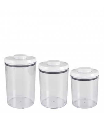OXO 3-Piece Pop Round Canister Set, White