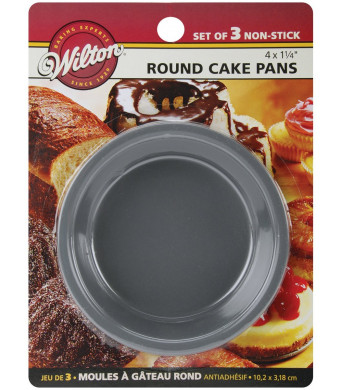 Wilton 2105-1829 Mini Round Pans, 4 by 1.25-Inch, Set of 3
