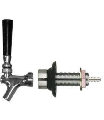 Draft Warehouse Beer Faucet and 4-Inch Shank Kit with Black Handle