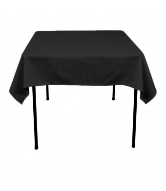 LinenTablecloth 54-Inch Square Polyester Tablecloth Black