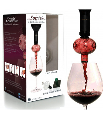 Wine Aerator + Decanter Set Includes Stand and Drying Rack | In-Bottle Glass Pourer Makes All Wine Taste Better | More Durable Than Previous Model an