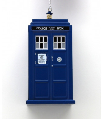 Kurt Adler 4.5-inch Doctor Who Tardis Blow Mold Plastic Ornament
