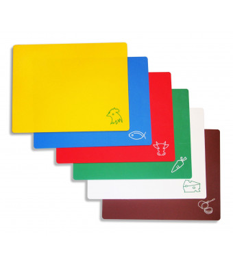 New Star Foodservice 42627 Flexible Cutting Board, 12-Inch by 15-Inch, Assorted Colors, Set of 6