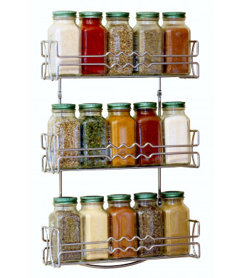 DecoBros 3 Tier Wall Mounted Spice Rack, Chrome