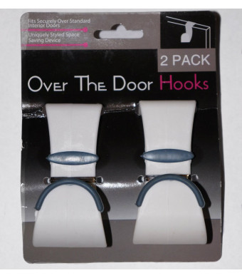 Over The Door Hook 2 Pack White Plastic Bathroom Towel Garment Robe Hanger