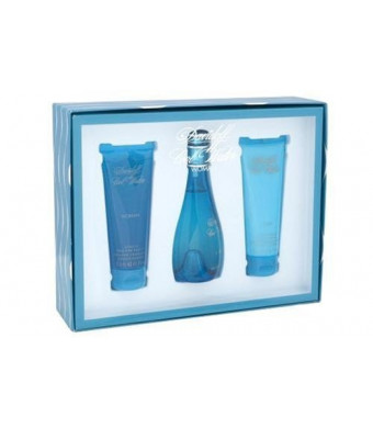Cool Water By Davidoff For Women. Set-edt Spray 3.4 Ounces and Body Lotion 2.5 Ounces and Shower Gel 2.5 Ounces