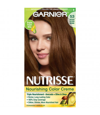Garnier Nutrisse Nourishing Color Creme, 53 Medium Golden Brown, One Application