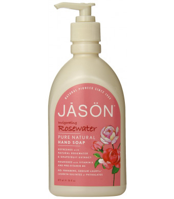 JASON Rosewater Hand Soap, 16 Ounce