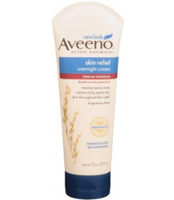 Aveeno Active Naturals Skin Relief Overnight Cream, Fragrance Free, 7.3 Ounce