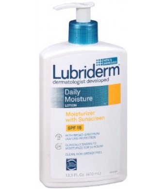 Lubriderm Daily Moisture Lotion SPF 15 Moisturizer with Sunscreen, 13.5 Ounce