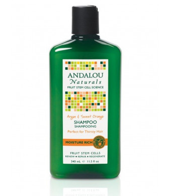 Andalou Naturals Moisture Rich Shampoo, Argan and Sweet Orange, 11.5 Ounce