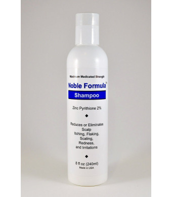 Noble Formula Zinc Shampoo - 2% Pyrithione Zinc (ZnP), 8 oz, Especially Formulated for Those with Psoriasis, Eczema, Dry and Sensitive Scalp