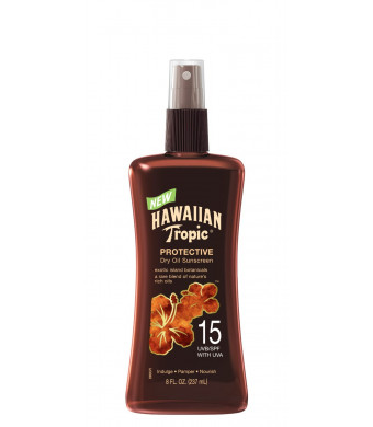 HAWAIIAN Tropic Tanning Oil Pump Spray SPF 15, 8 Fluid Ounce