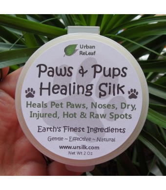 PAWS and PUPS HEALING SILK! Heal and Protect Pet Paws, Dry, Injured, Hot and Raw Spots. Gentle 100% NATURAL Balm 2 oz Cream Lotion SALVE! Vegan, Vita