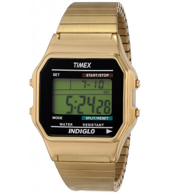 Timex Men's Classic Digital Gold-Tone Expansion Band Watch #T78677
