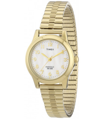 Timex Women's T2M827 Elevated Classics Dress Gold-Tone Expansion Band Watch