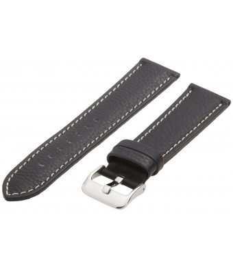 Hadley-Roma Men's MSM906RA-220 22-mm Black Genuine Leather Watch Strap