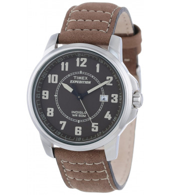 Timex Men's T49891 Expedition Metal Field Brown Leather Strap Watch
