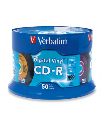 Verbatim 700 MB 52X Digital Vinyl CD-R - 50-Disc Spindle 94587