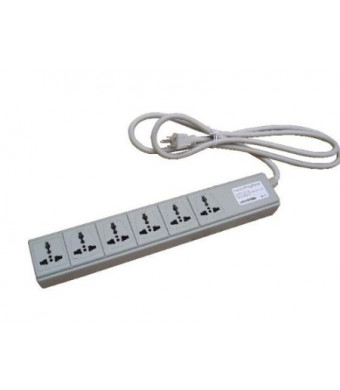 VCT USP600 - Universal Power Strip 6 Outlets 100V to 220V/250V and 3500 Watts Built-in Universal Surge Protector with Window Shutters and Circuit Breaker