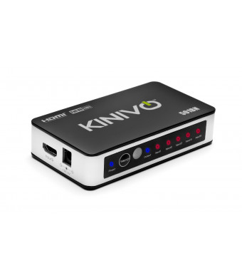 Kinivo 501BN Premium 5 port High speed HDMI switch with IR wireless remote and AC Power adapter - supports 3D, 1080p