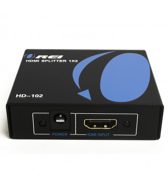 OREI HD-102 1x2 1 Port HDMI Powered Splitter Ver 1.3 Certified for Full HD 1080P and 3D Support (One Input To Two Outputs)