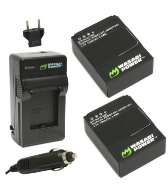 Wasabi Power Battery (2-Pack) and New Charger for GoPro HD HERO3+, HERO3 and GoPro AHDBT-201, AHDBT-301, AHDBT-302