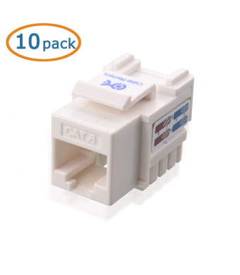 Cable Matters 10-Pack Cat6 RJ45 Punch-Down Keystone Jack in White
