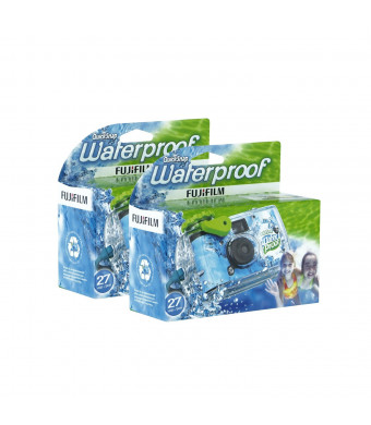 Fujifilm Disposable QuickSnap Waterproof Pool Underwater 35mm Camera, Pack of 2