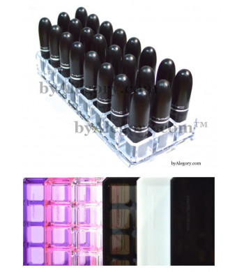 Acrylic Lipstick Organizer and Beauty Container 24 Space Storage byAlegoryTM (Clear)