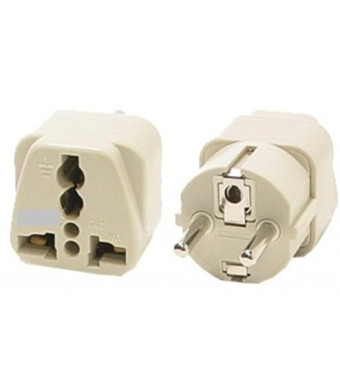 VCT VP-109 Universal Travel Grounded Plug Adapter For Germany, Spain, Netherlands, Russia