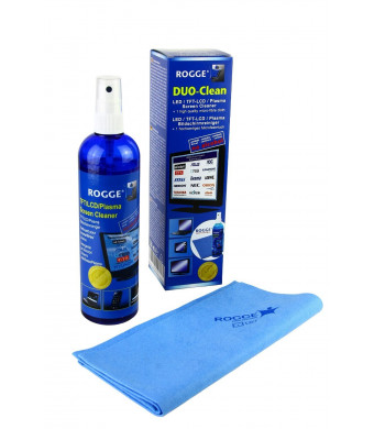 ROGGE DUO-Clean Screen Cleaner - Professional grade cleaning kit for all LED, LCD, Plasma TV, Computer Monitor, Laptop, Phone Screens, Lenses, Eyegla