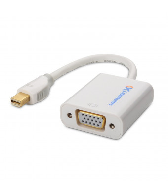 Cable Matters Gold Plated Mini DisplayPort (Thunderbolt™ Port Compatible) to VGA Male to Female Adapter in White