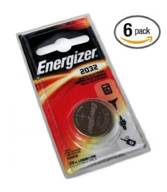 Energizer CR2032 Battery Lithium 2032 Button Cell 3V Coin Watch (Pack of 6)
