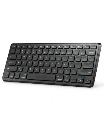Anker Ultra Compact Slim Profile Wireless Bluetooth Keyboard for iOS, Android, Windows and Mac with Rechargeable 6-Month Battery (Black)