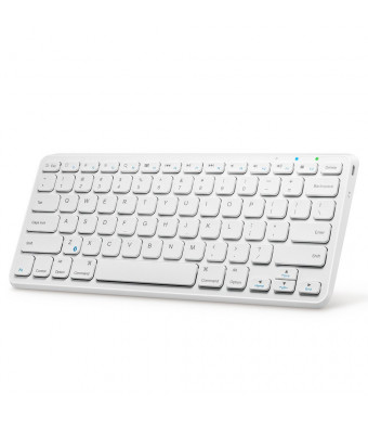 Anker Ultra Compact Slim Profile Wireless Bluetooth Keyboard for iOS, Android, Windows and Mac with Rechargeable 6-Month Battery (White)
