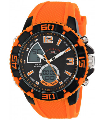 U.S. Polo Assn. Sport Men's US9483 Sport Watch with Orange Silicone Band