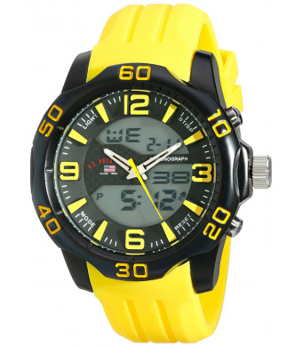 U.S. Polo Assn. Sport Men's US9512 Analog-Digital Display Analog Quartz Yellow Watch