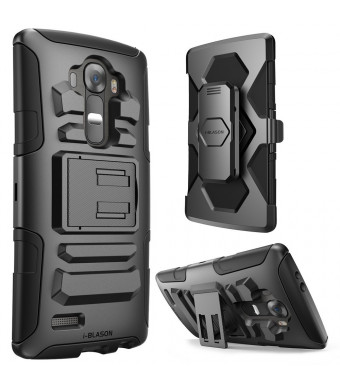 LG G4 Case, i-Blason Prime [Kickstand] **Heavy Duty** [Dual Layer] Combo Holster Cover case with [Locking Belt Swivel Clip] for LG G4 2015 Release (B