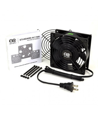 AC Infinity HS1238A-X Standard Cooling Fan, 115V AC 120mm by 120mm by 38mm High Speed
