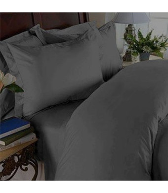 Elegant Comfort 1500 Thread Count Wrinkle and Fade Resistant Egyptian Quality Ultra Soft Luxurious 4-Piece Bed Sheet Set, Queen, Gray