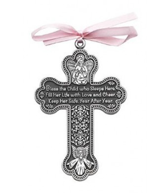 Cathedral Art CM7 Baby Girl Cross Crib Medal, 3-Inch High