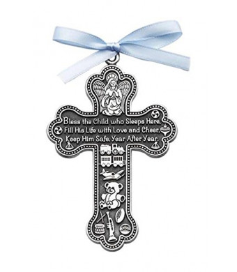 Cathedral Art CM6 Baby Boy Cross Crib Medal, 3-Inch High