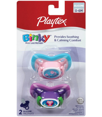 Playtex Binky 0-6M Silicone Pacifiers - 2 CT