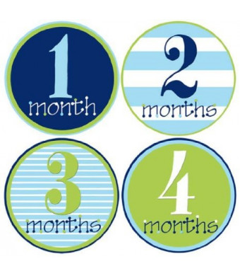 Mumsy Goose Baby Boy Monthly Stickers 1-12 Months